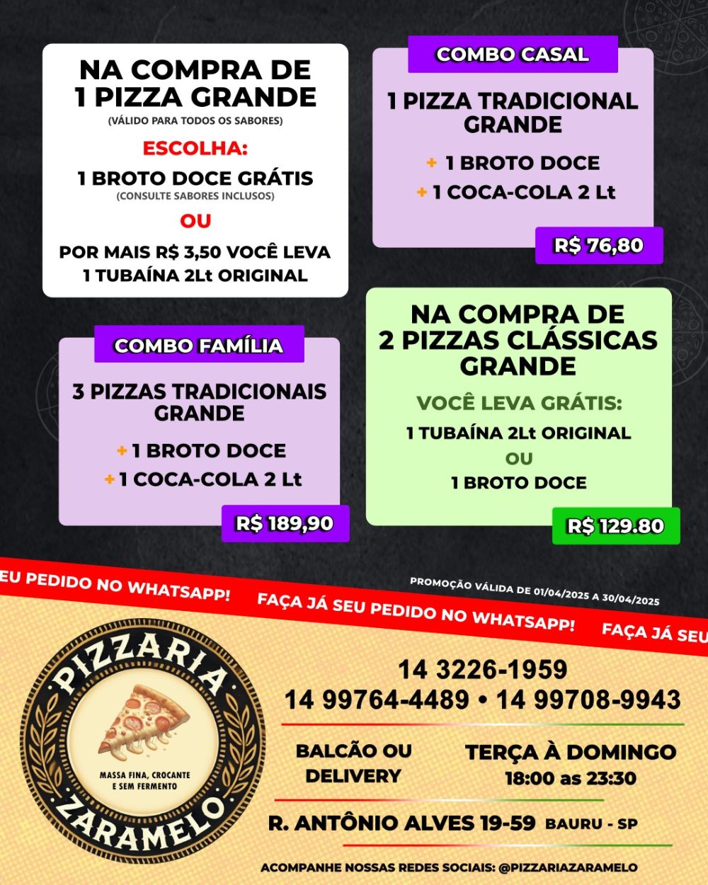 Promoção 101 Sabores Bauru